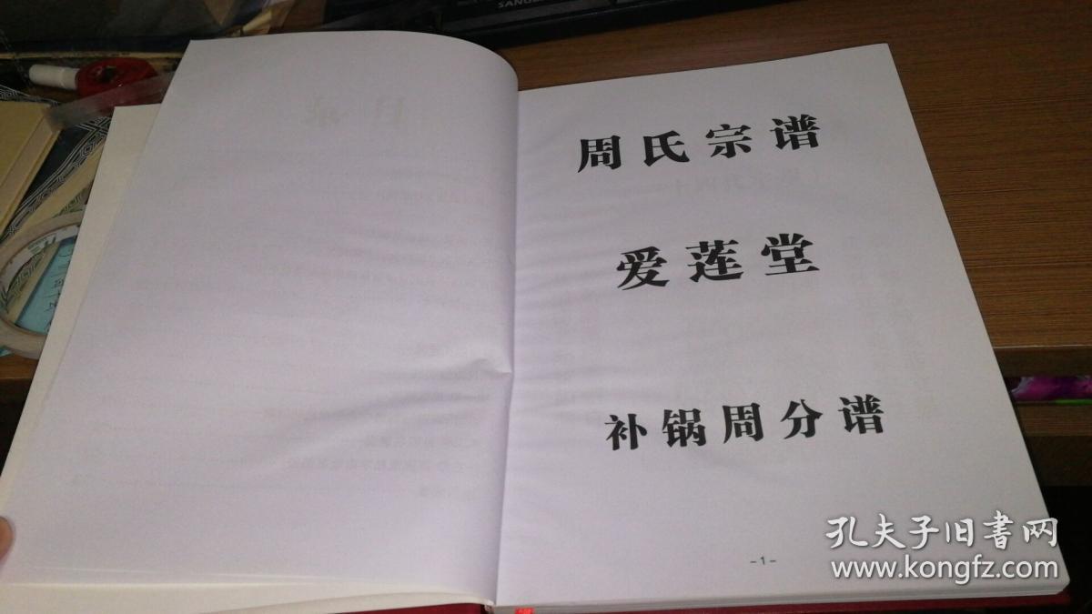 爱莲堂周氏宗谱补锅周分谱a4