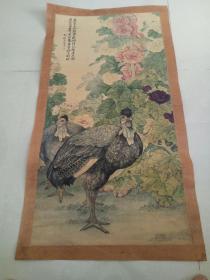 清朝画家木板水印古画一张。