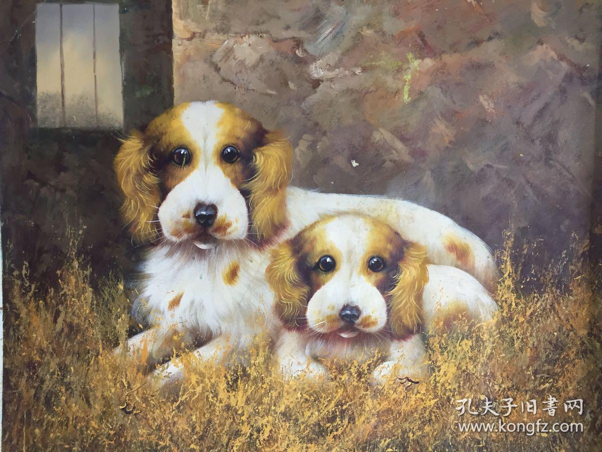 犹应望我还佚名狗狗精品布面手绘油画一帧画家色彩温暖的叠加流淌着对