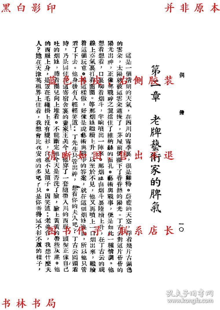 偶像-张恨水著-民国新民报社刊本(复印本)