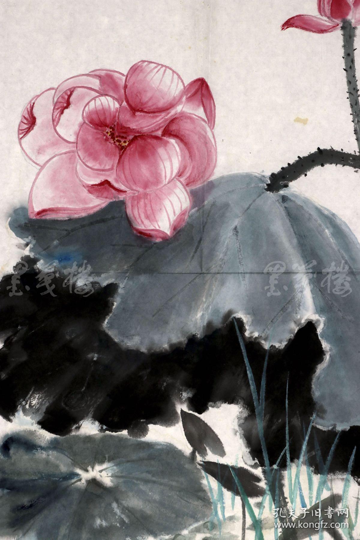 著名艺术家原四川美术出版社编审杜琦水墨花卉莲香图