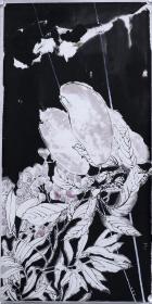 著名诗人、艺术家 何继水墨画作品“落虫”一幅（纸本托片，约8.5平尺，钤印：何继、何继之印；作品由《中国美术市场报》直接得自于艺术家本人） HXTX102136