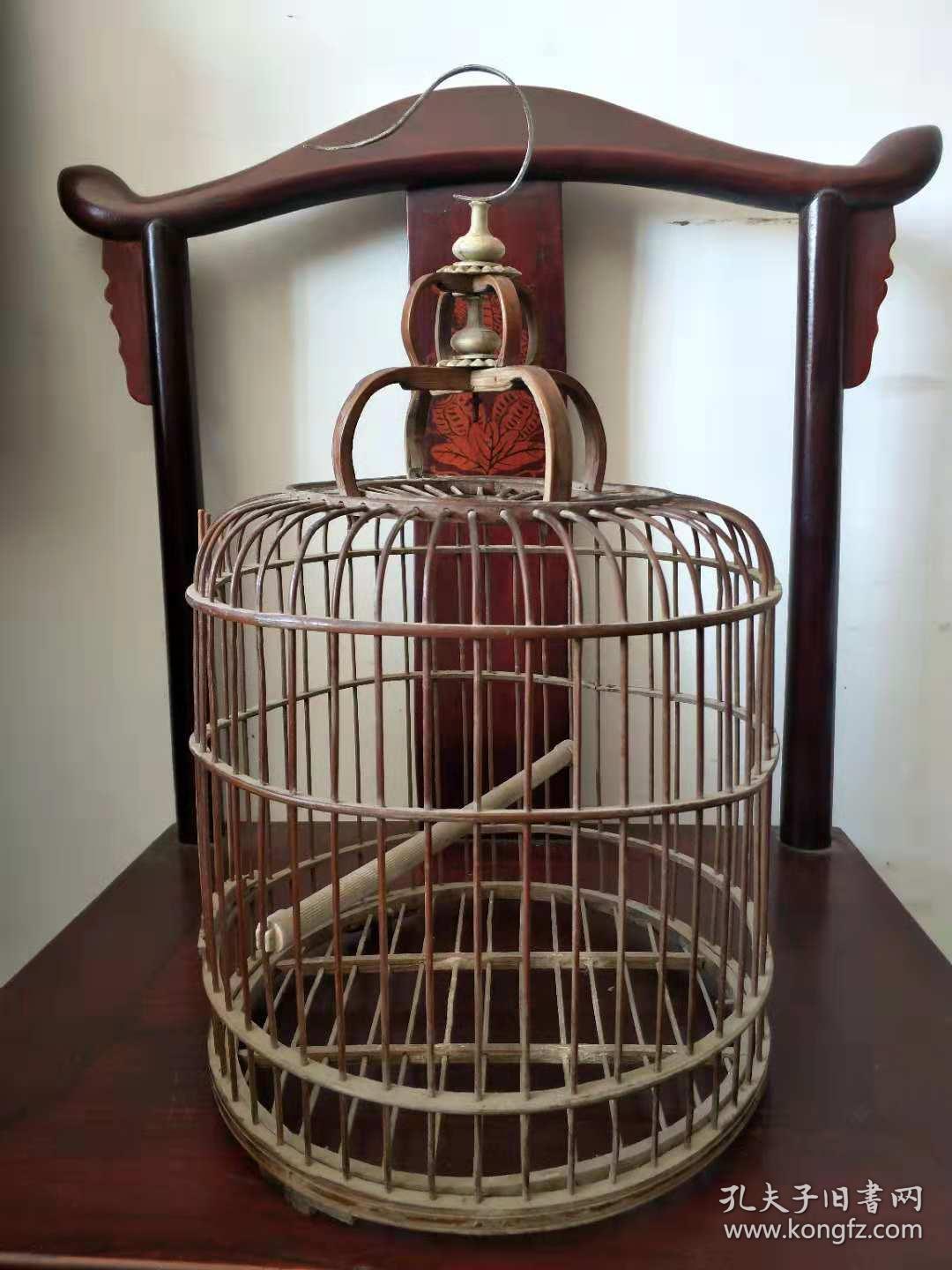 手工艺制作紫竹鸟笼,包浆厚重,原装正品,正常实用,鸟语花香,高45cm