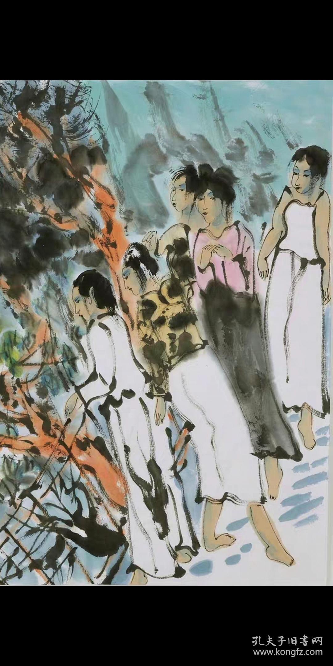 当代名家崔进人物国画纯手绘