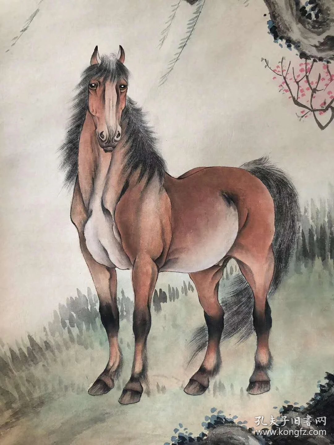 【宝贝名称】戈湘岚 立轴 马(春风得意)【宝贝尺寸】202×60厘米