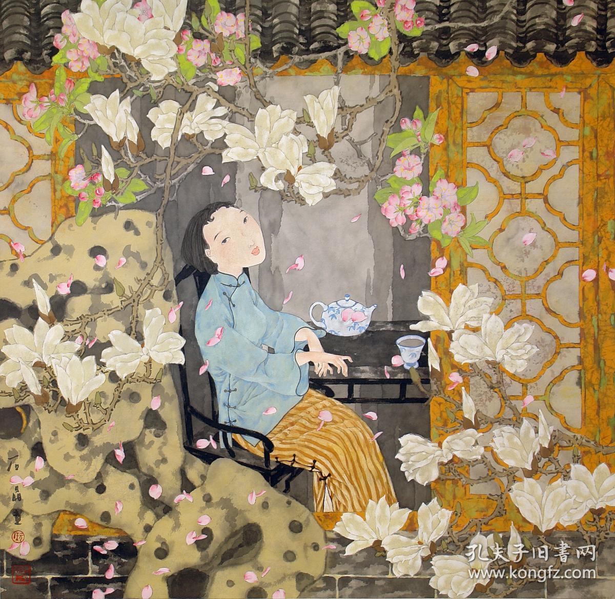 著名画家石晶画作--闲逸图