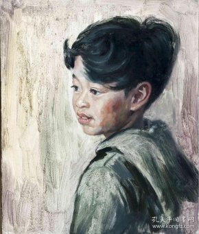 著名肖像油画家 颛孙中华 布面油画作品《小男孩》一幅(尺寸:60*50 cm