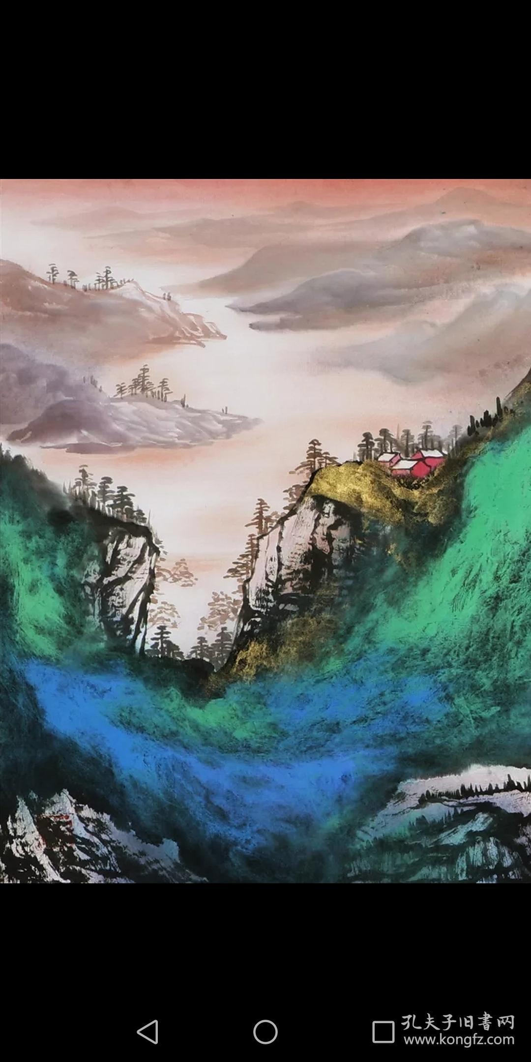 陈亮国画泼彩山水字画纯手绘