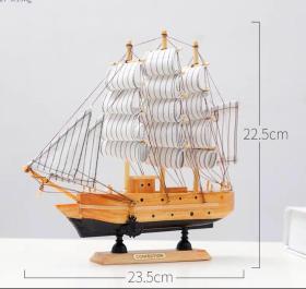 大型木雕帆船长23.5厘米高23厘米