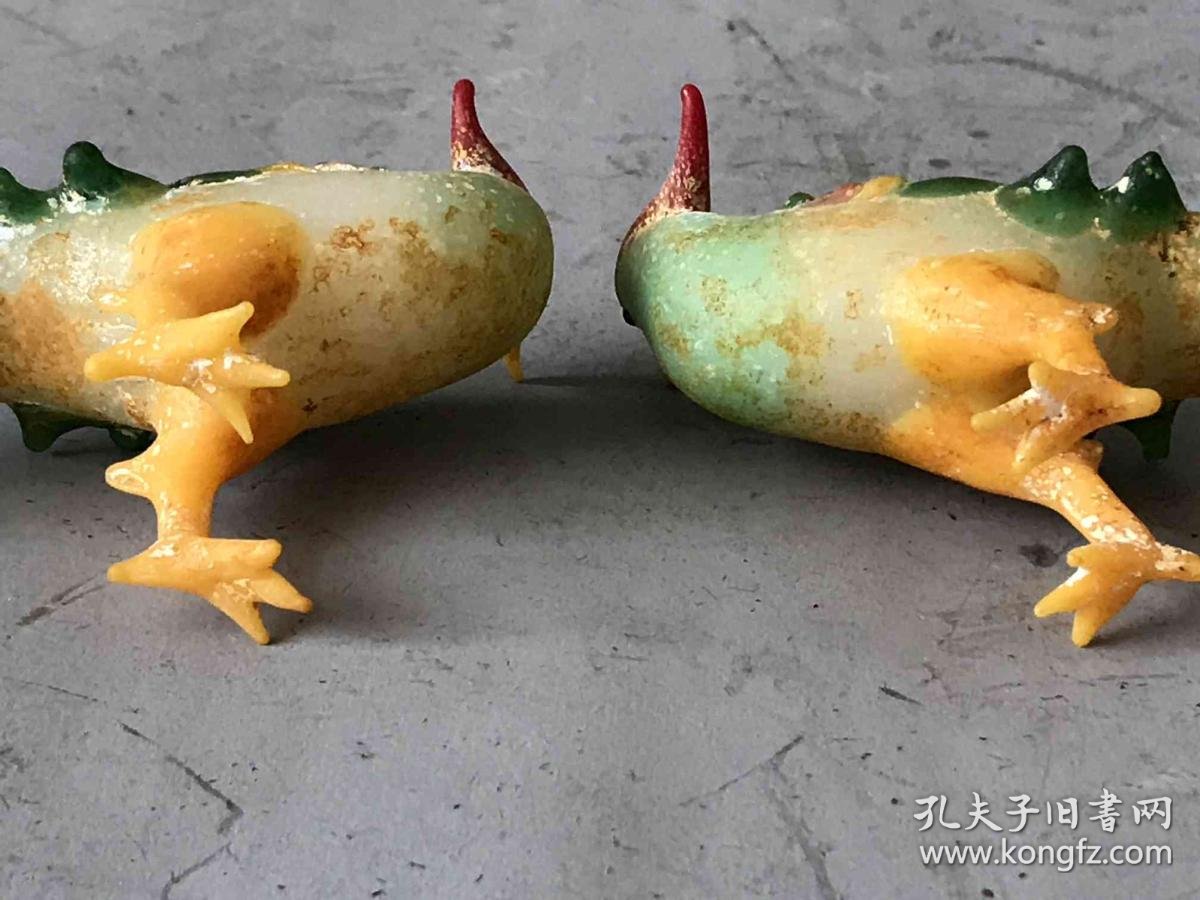 汉代做工精致的琉璃鸟一对