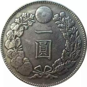 银元外国银圆大日本明治十六年一圆银币可吹响银元
