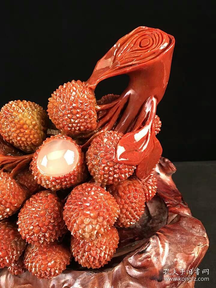福建寿山石双利双手荔枝摆件