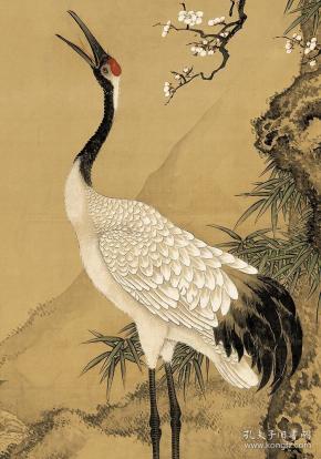 清沈铨松梅双鹤图191x983cm绢本国画宣纸绢布艺术微喷画芯名画复制