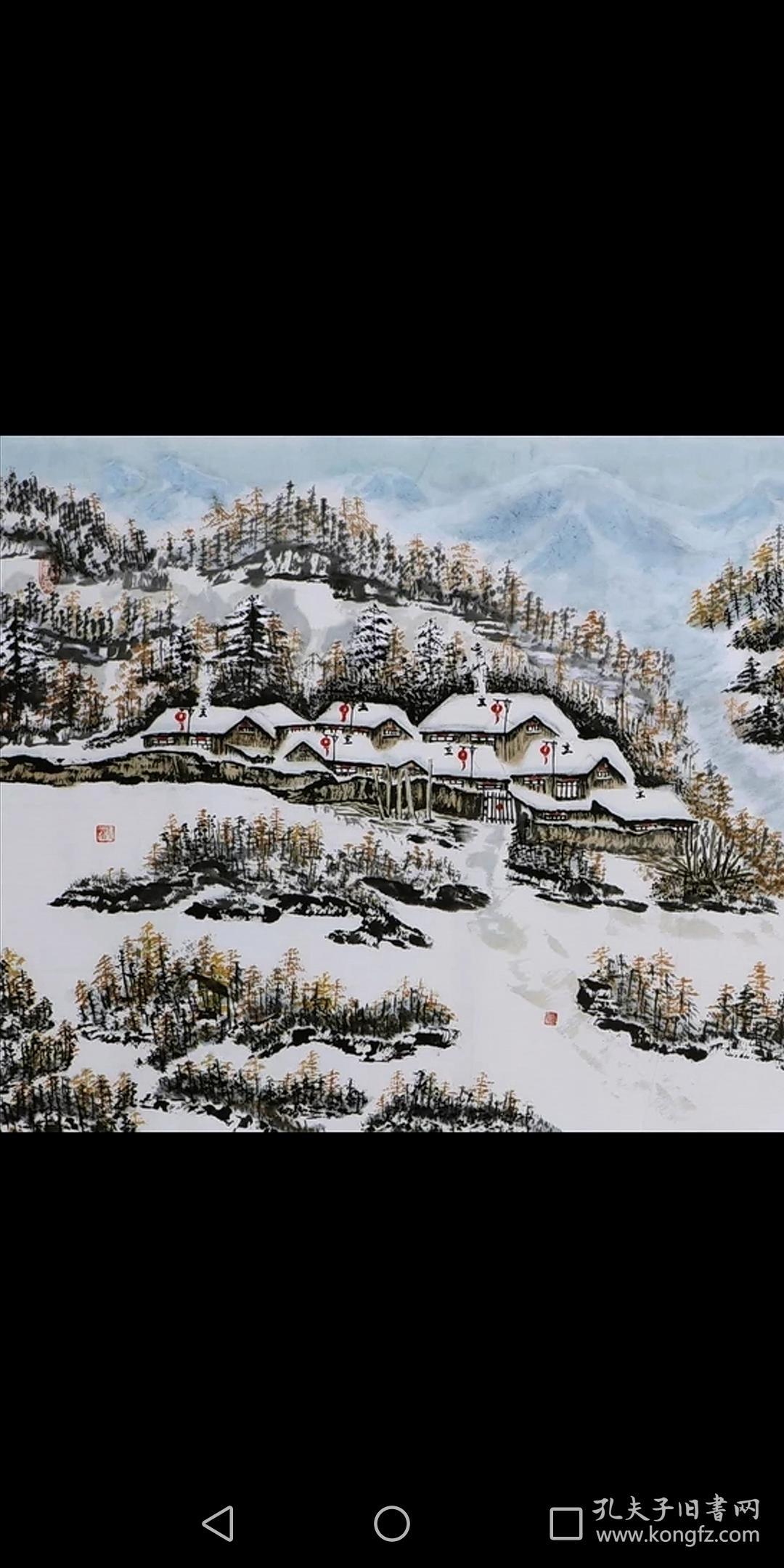 四尺山水画国画冬景雪景纯手绘