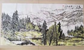 中国画 山水画 水墨设色 纯手绘 林风眠经典 精品
