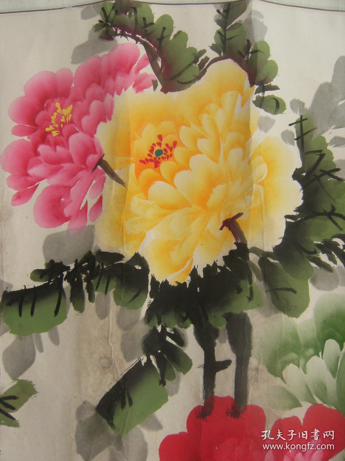 满堂富贵 特大横幅牡丹图 王铎国画作品