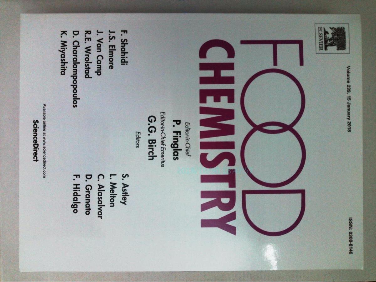 Food Chemistry 2018/01/15 食品化学原版学术论文考研资料期刊
