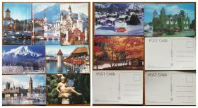 世界各国风光明信片（10张）意大利、奥地利、法国、日本、德国等  中国建设出版社出版、