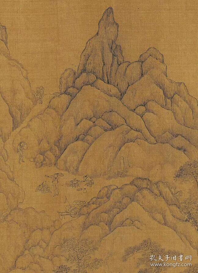 元代王振鹏亦写作朋的江山胜览图卷水墨绢本纵487厘米横950厘米作于