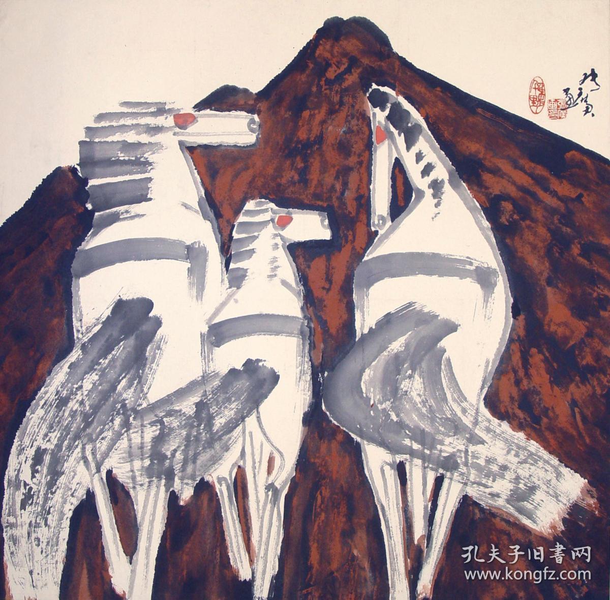 著名画家张广画作--骏马丹峰