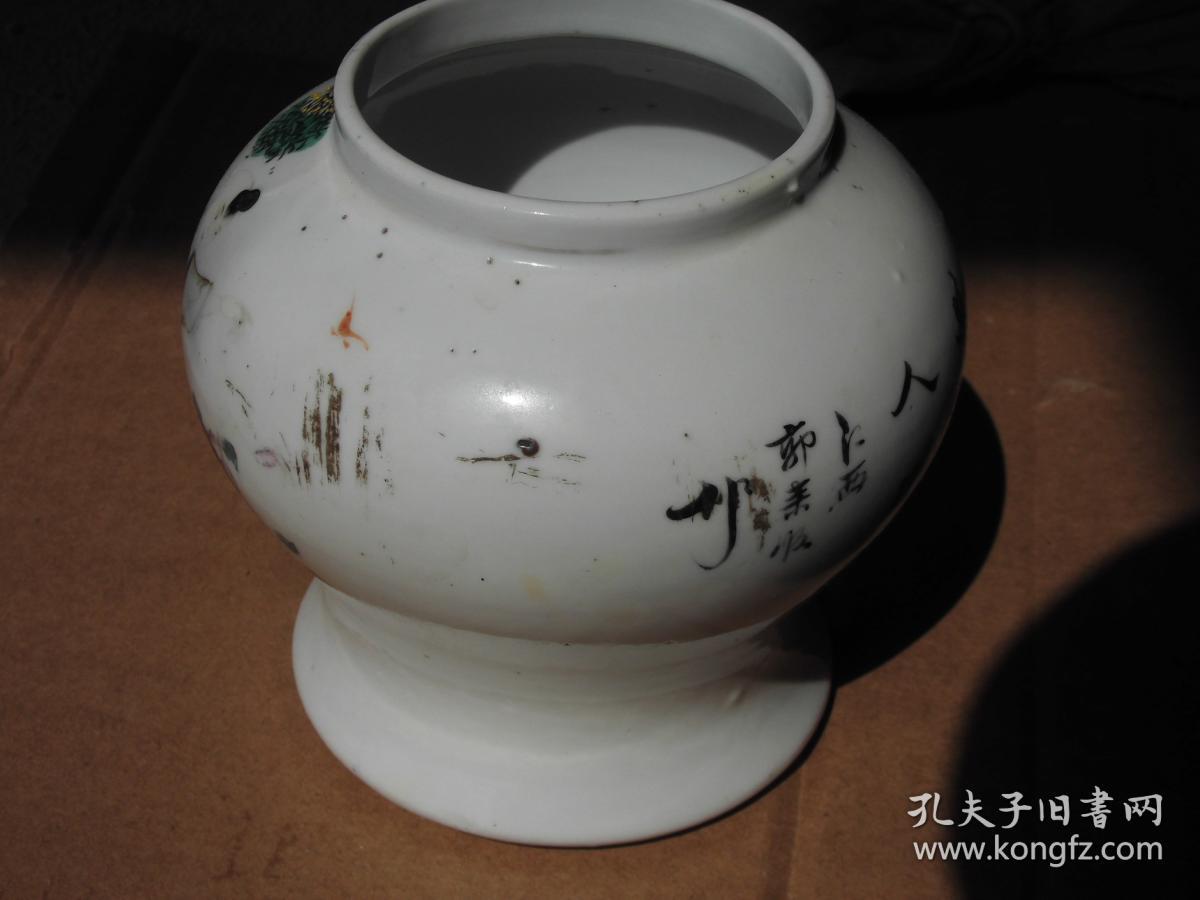 一个民国名家江西郭来顺糖罐人物将军罐