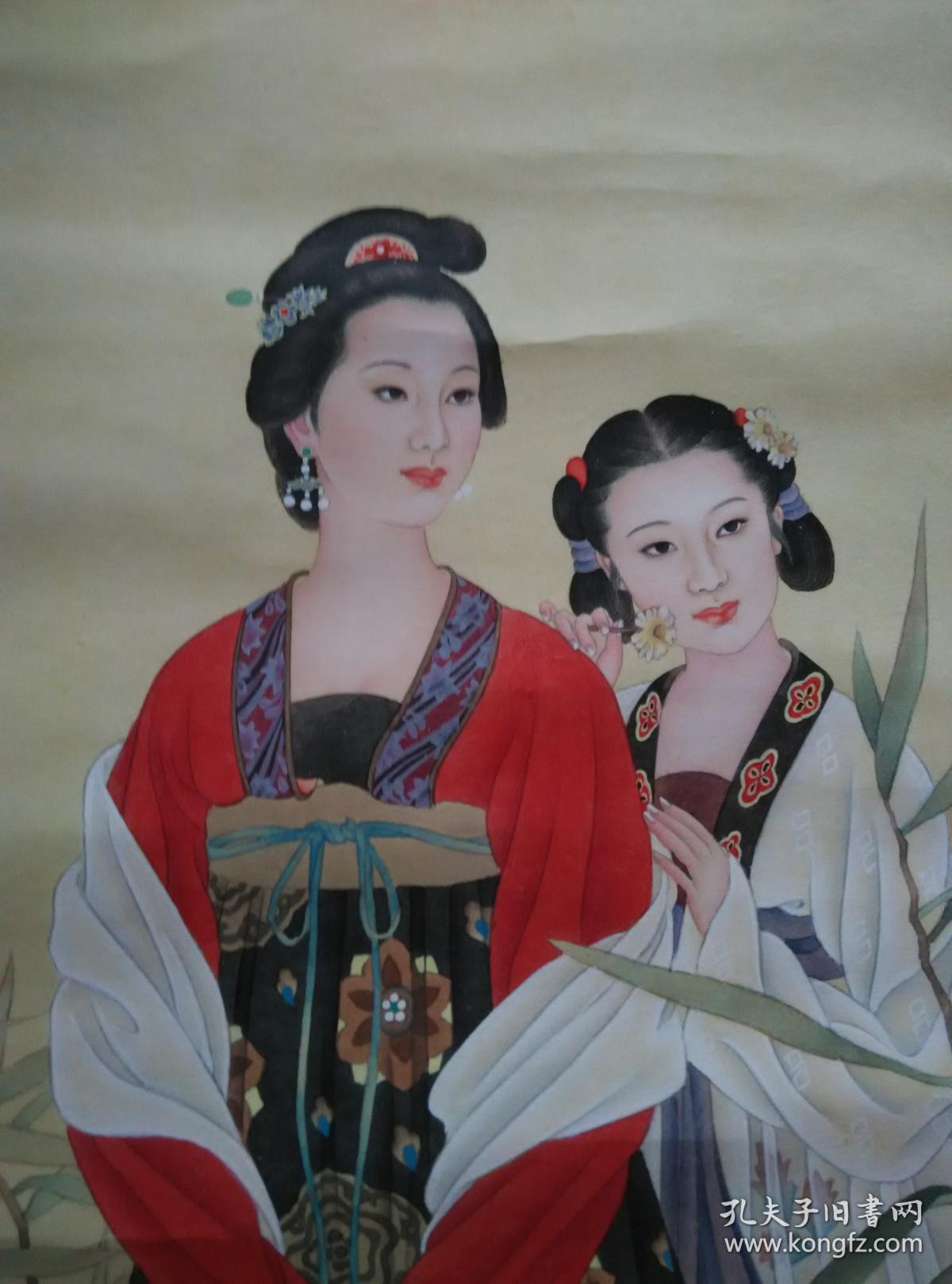 宋辞工笔仕女国画立轴