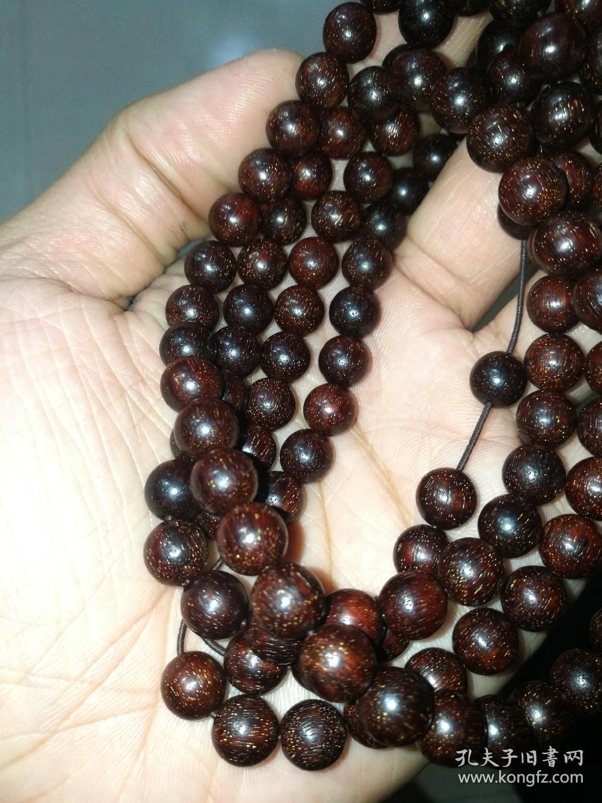 非洲小叶紫檀赞比亚血檀手串满金星108颗手串