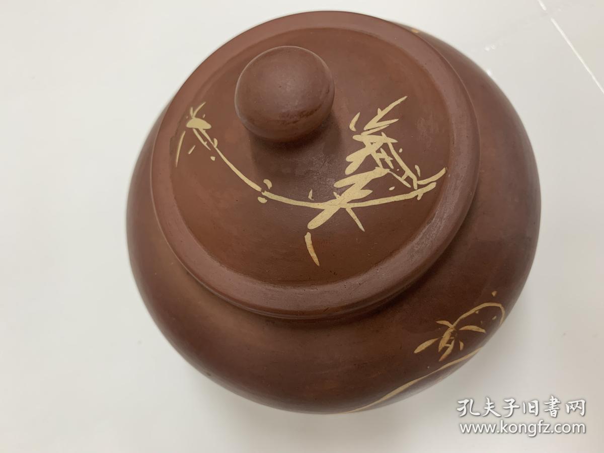 建水紫陶茶叶罐!云南建水向福功作品"庆