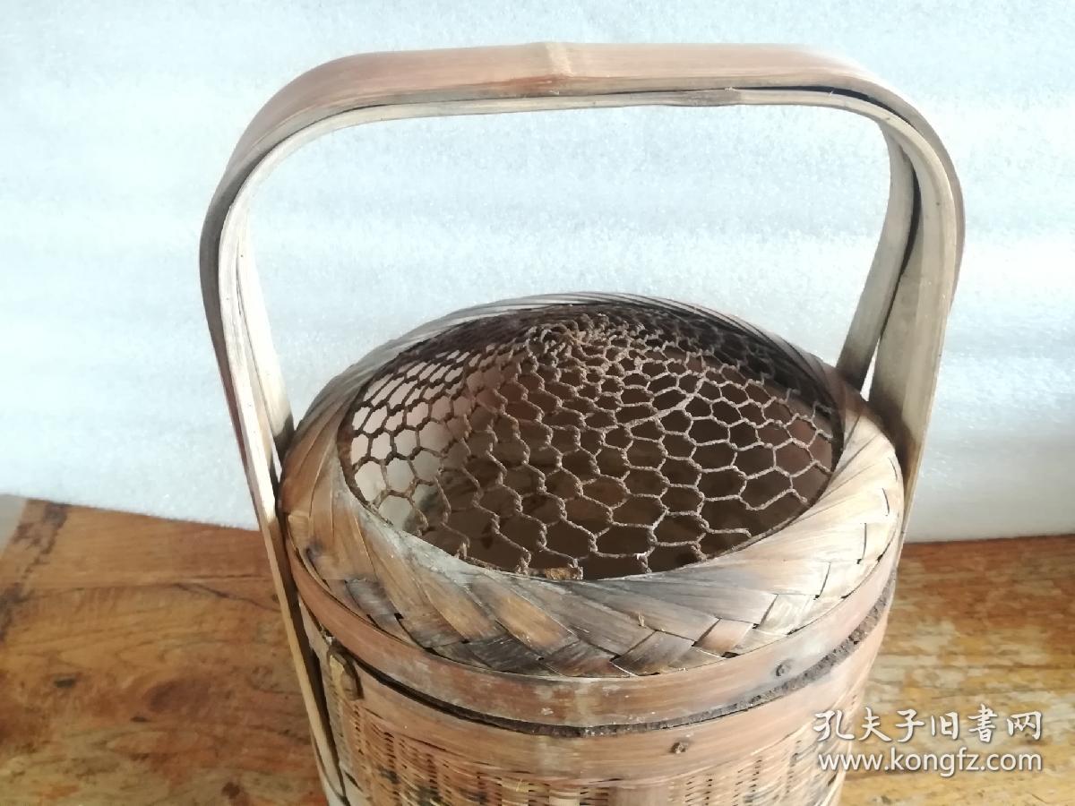 民国竹编手提火炉保老保真