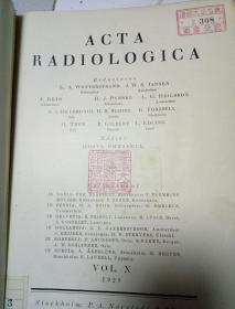 南满洲时期大连医院馆藏外文医学史料acta radiologica1929