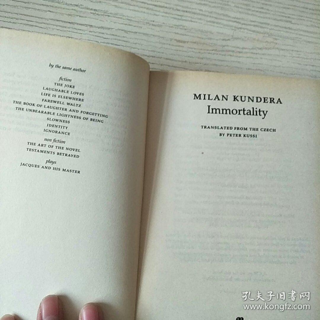 米兰昆德拉 milan kundera immortality(捷克 英文版