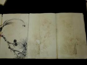 民国花鸟画册页 24幅 散开  著名日本南画大师士居锦谷作品 保真