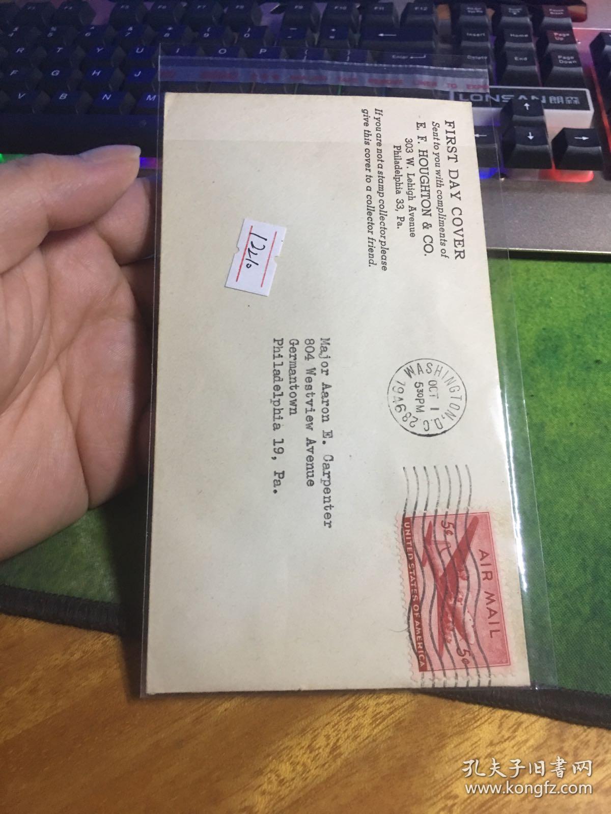 外国信封,1946年,航空封,飞机,20190505