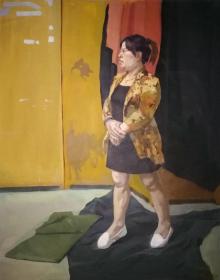 著名画家布面油画《站立的女人》