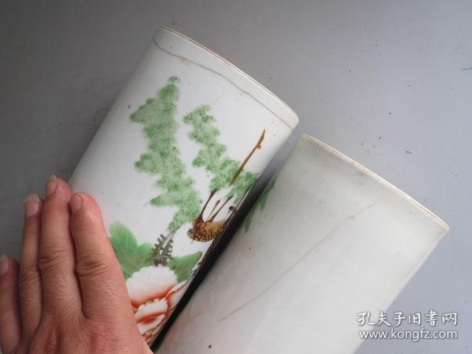 民国杨洪盛刷花富贵长春老帽桶一对美品