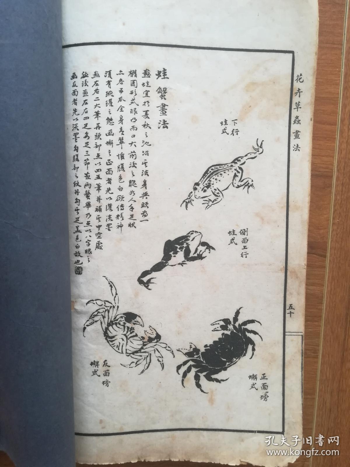 马骀画宝之一(鸟兽画法,花卉草虫画法,上下两册线装