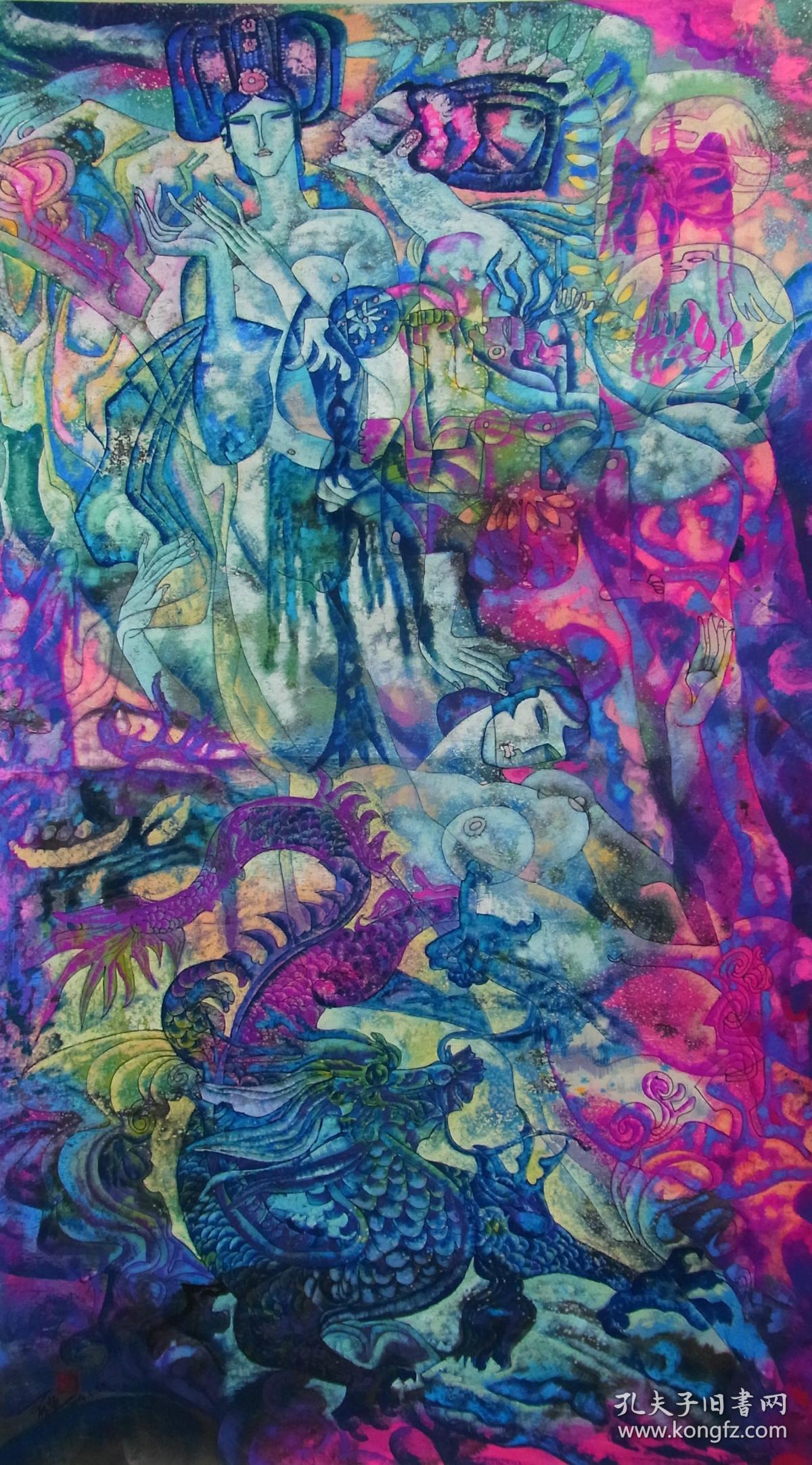 著名画家刘可明画作--紫气东升