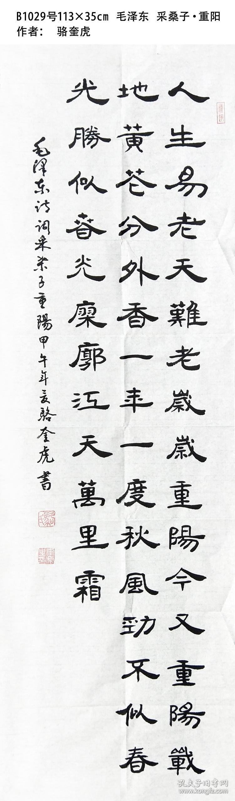 b1029号书法 113×35cm 采桑子·重阳 作者: 骆奎虎 江苏省宝应县 安