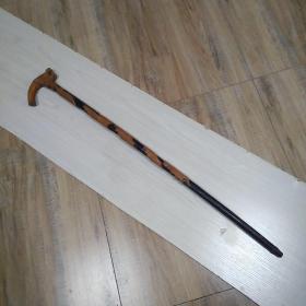 80年代龙头拐杖（长0.96m）（手工雕刻）未使用