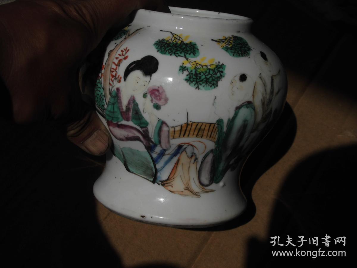 一个民国名家江西郭来顺糖罐人物将军罐