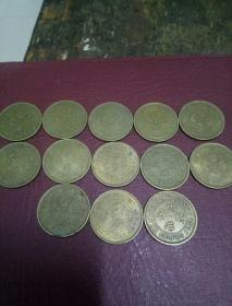 香港伍毫硬币1980女王头像港币五毫铜色