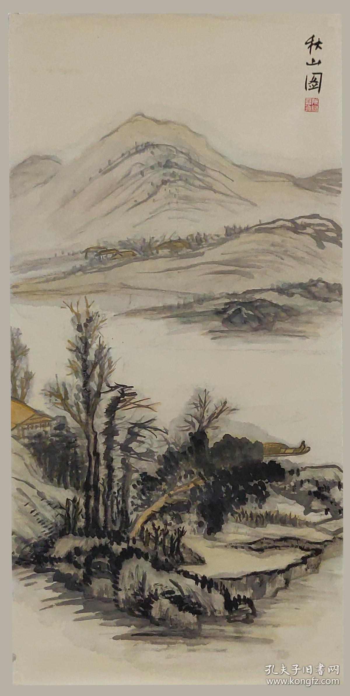 汕头市当代市级画家陈本琼画作《秋山阁》