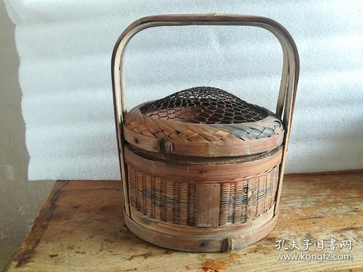 民国竹编手提火炉保老保真