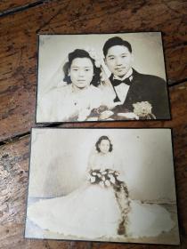 民国时期婚纱照片――两张合售