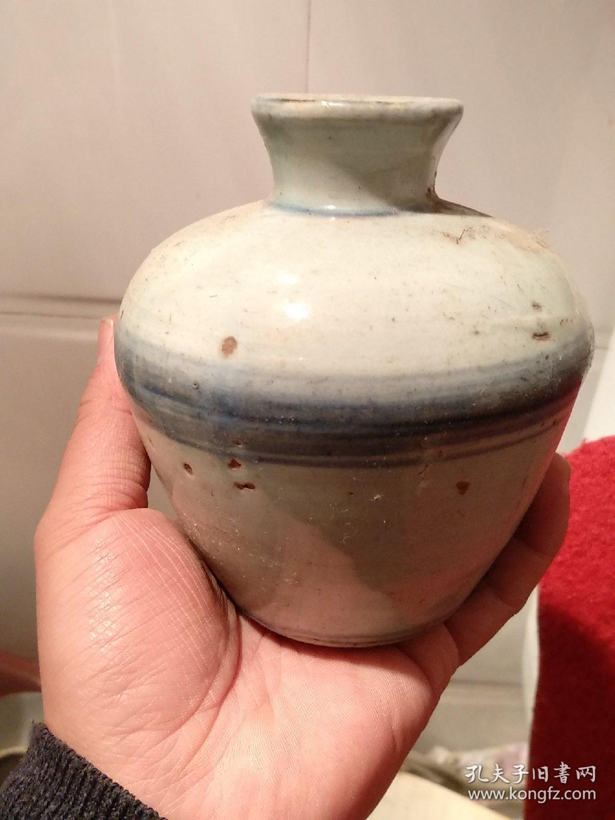 清代青花水丞全品朴素无纹玲珑可握