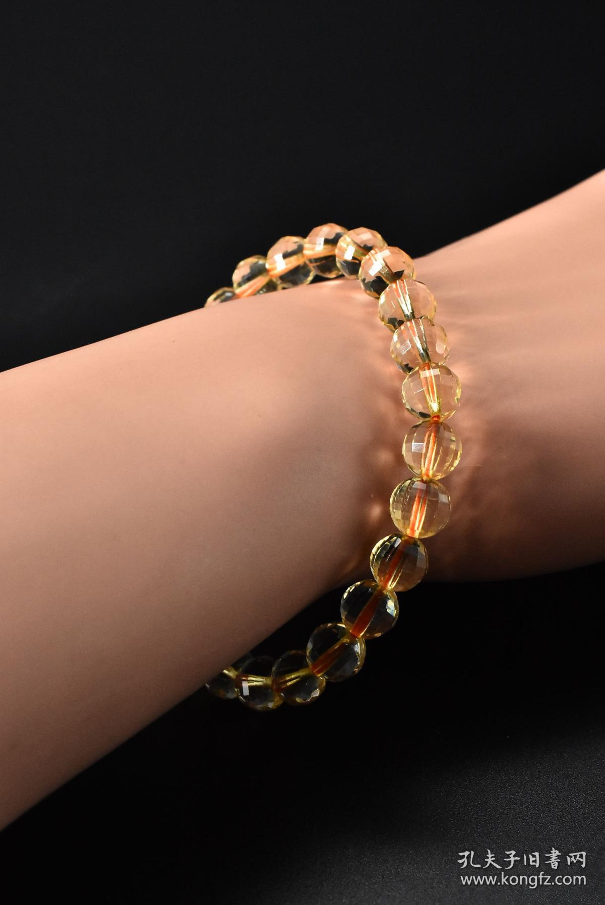 (v4381)《巴西黄水晶饰品》手串一个纯天然单颗黄水晶尺寸:7.