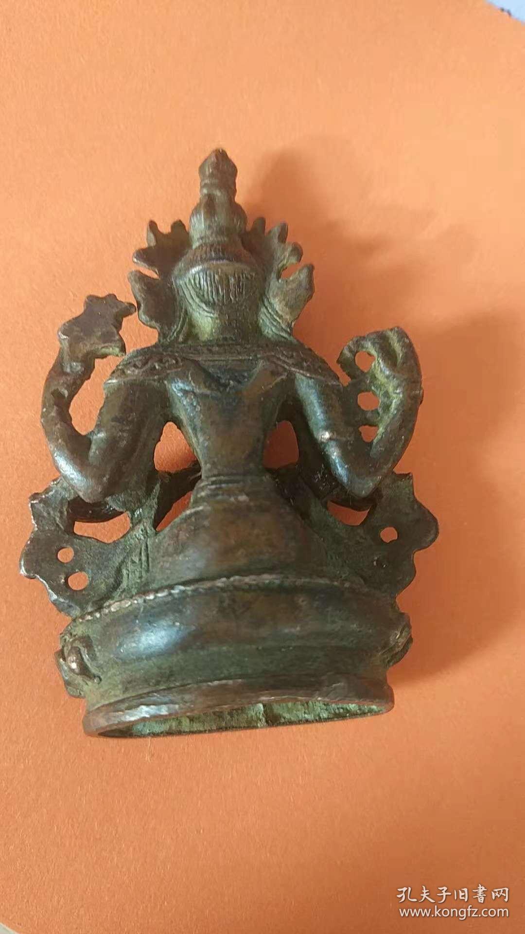 铜佛像 四手佛 现代品 高7.5公分 清代器型