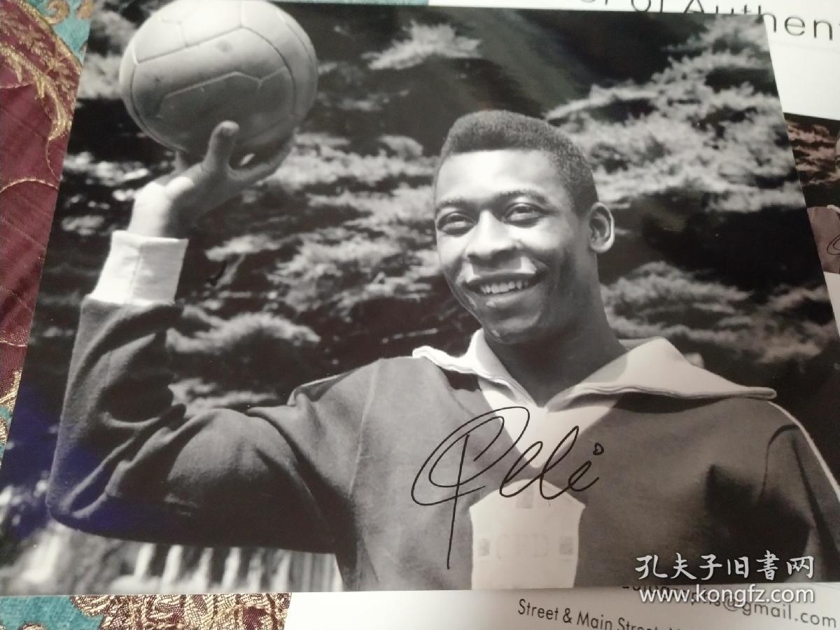 【签名照】"世纪球王" 巴西传奇球星 贝利 pele 亲笔签名照 画面经典