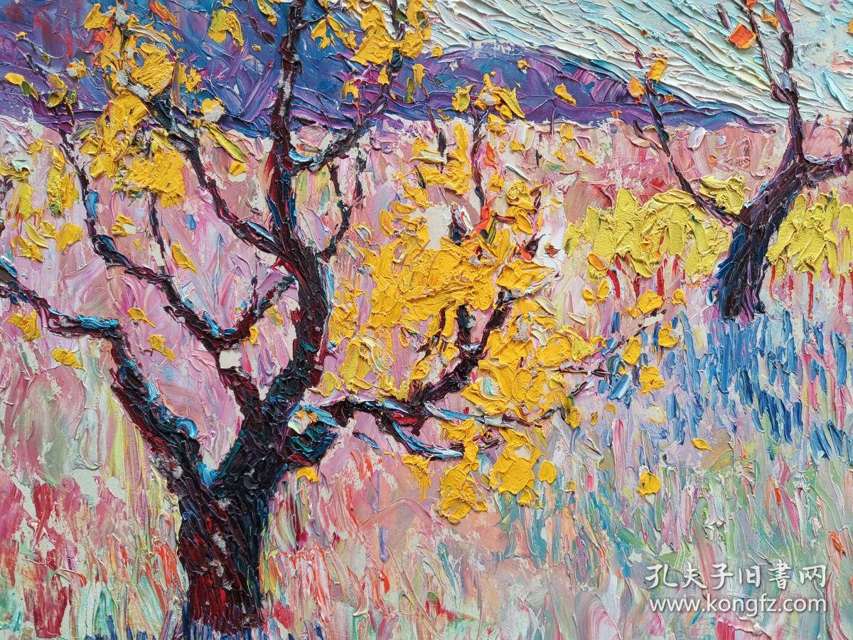 现代油画黄金树著名油画家邱兵作品作品曽入选全国美展在中国美术馆