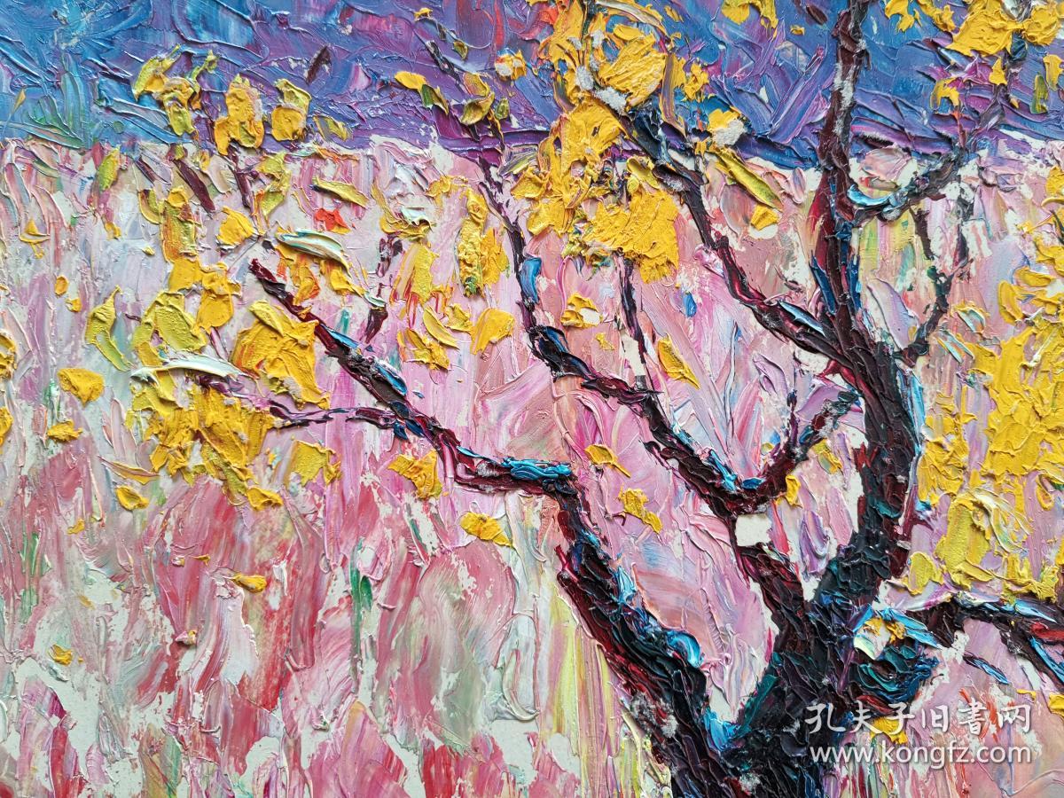 现代油画黄金树著名油画家邱兵作品作品曽入选全国美展在中国美术馆